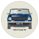Triumph TR6 1969-76 Blue (disc wheels) Coaster 4